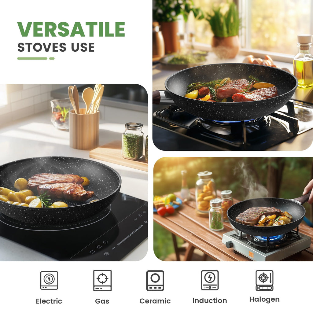 4 Piece Detachable Handle Inorganic Silicon Coating Cookware Set,Pot Pan Set