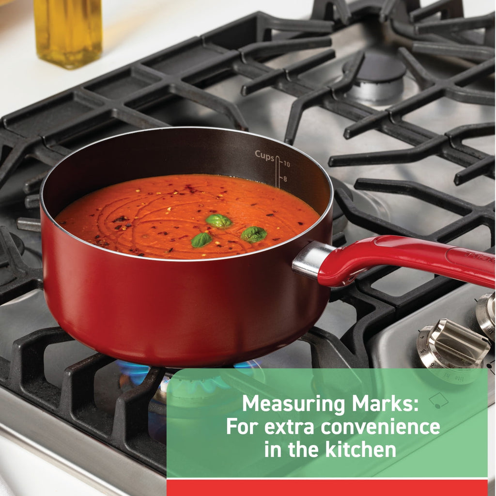 20 Piece Non-Stick Pots and Pans Cookware Set, Red - Image 6