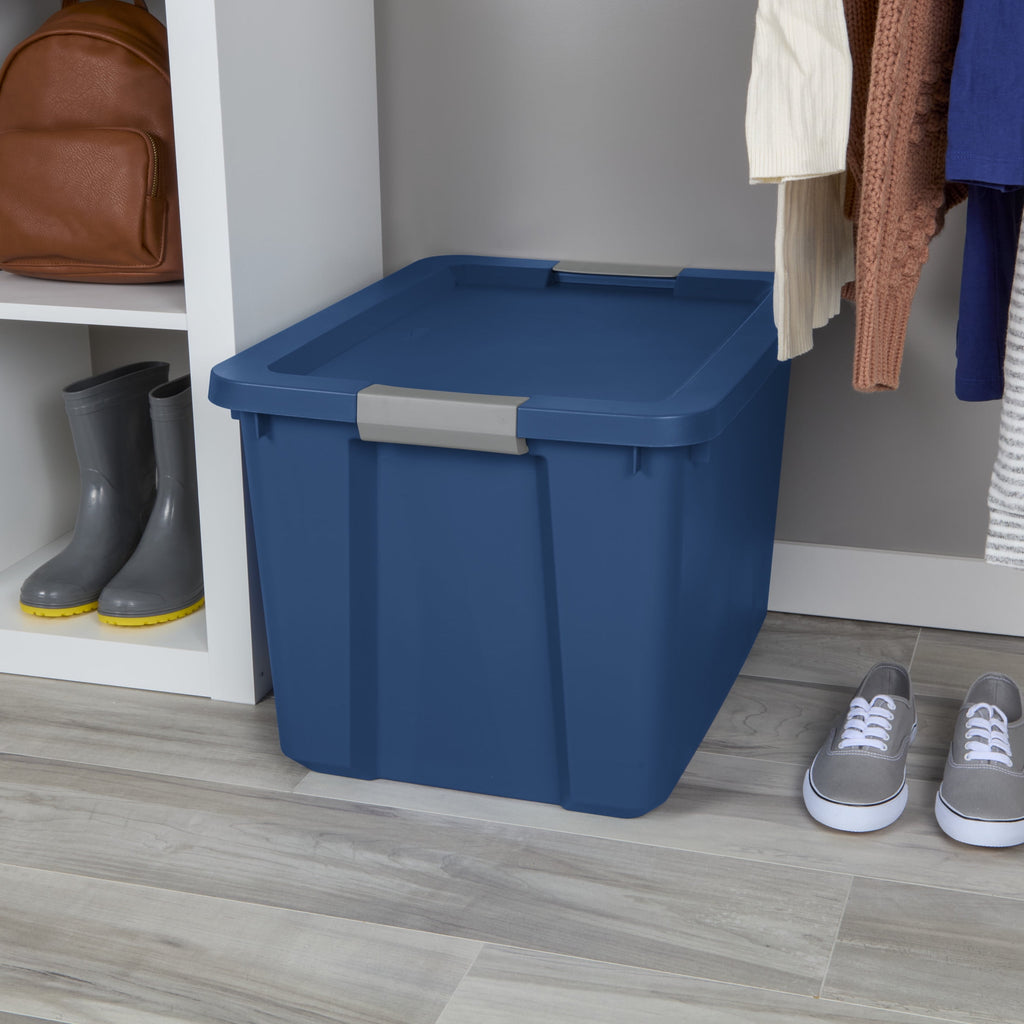 20 Gallon Large Storage Bin, Plastic Storage Container with Latch Lid, Blue - Image 6