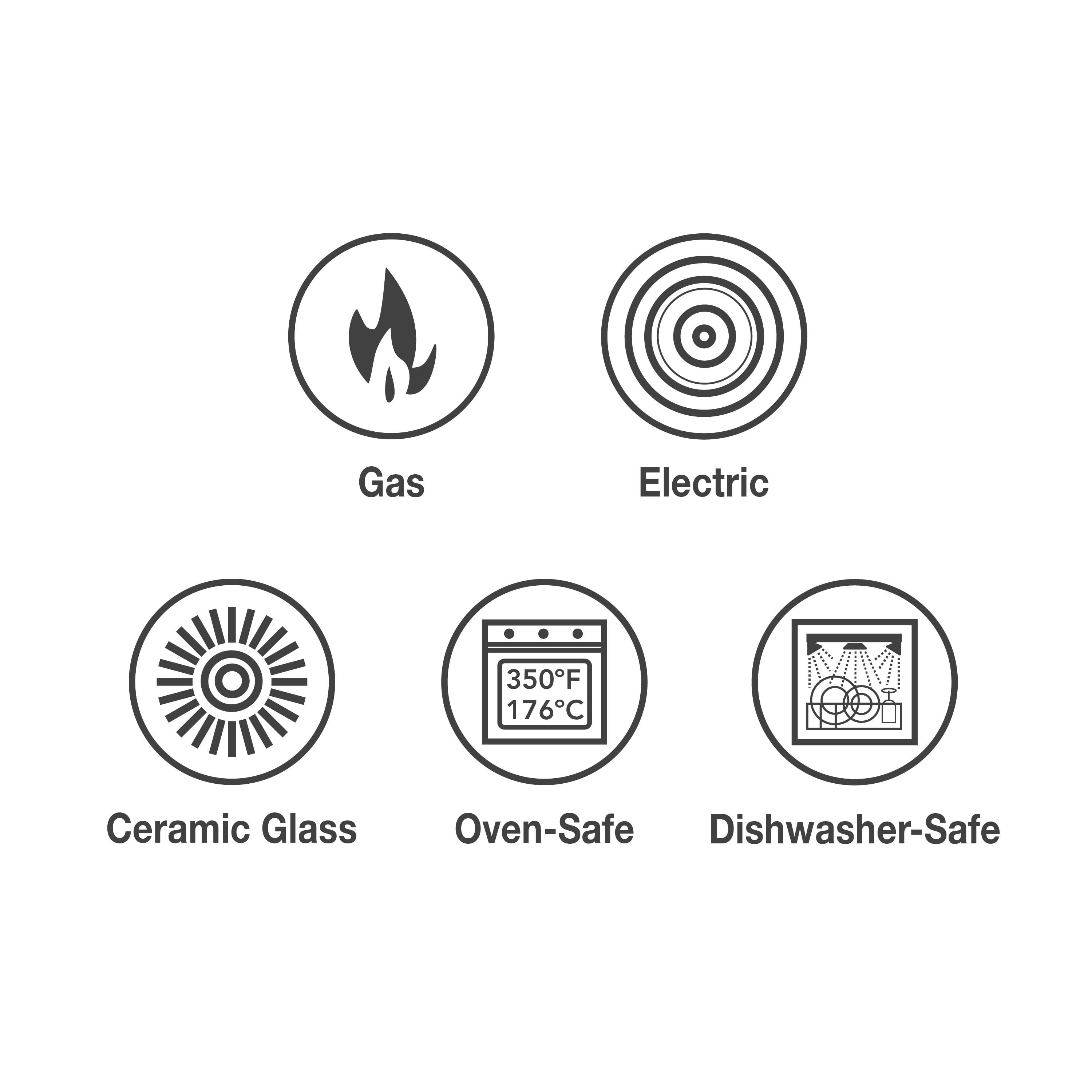 everyday 3 pc aluminum fry pan and griddle set – metallic red