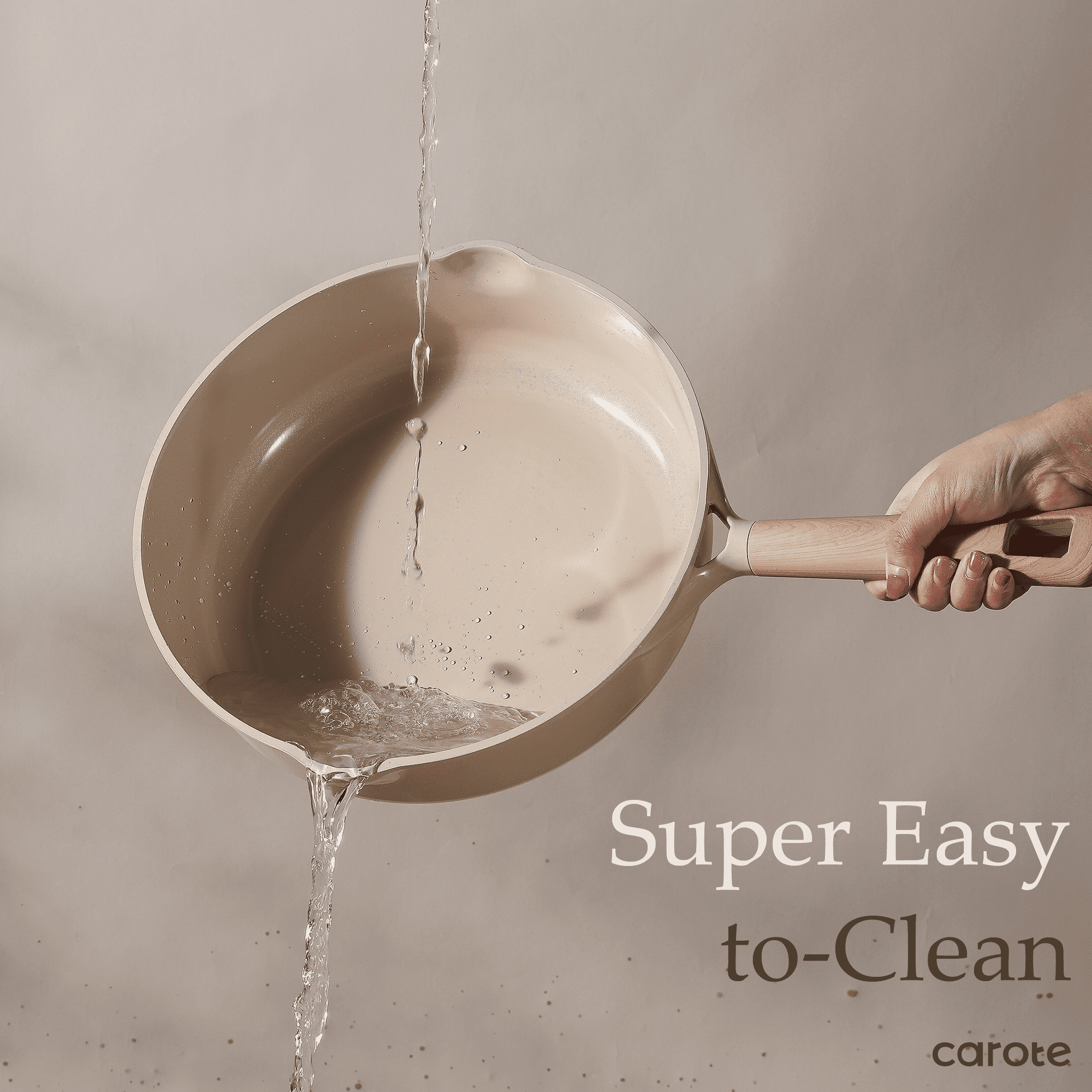 Healthy Ceramic Jumbo Cooker with Induction 11" Non-Toxic Saute Pan With Lid Cover, Bon Appetit, Taupe, 5QT