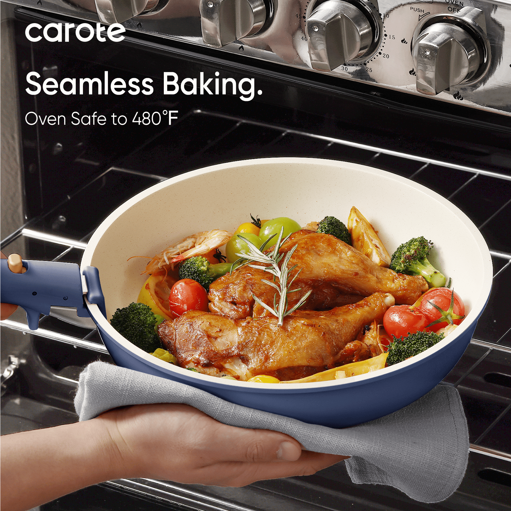 5 Pcs Pots and Pans Nonstick, Cookware Set with Detachable Handles, Oven Safe, Induction Ready, Stackable Kitchen Coo... - Image 5
