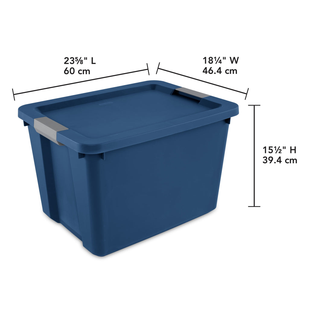 20 Gallon Large Storage Bin, Plastic Storage Container with Latch Lid, Blue - Image 2