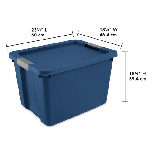 20 Gallon Large Storage Bin, Plastic Storage Container with Latch Lid, Blue - Image 2