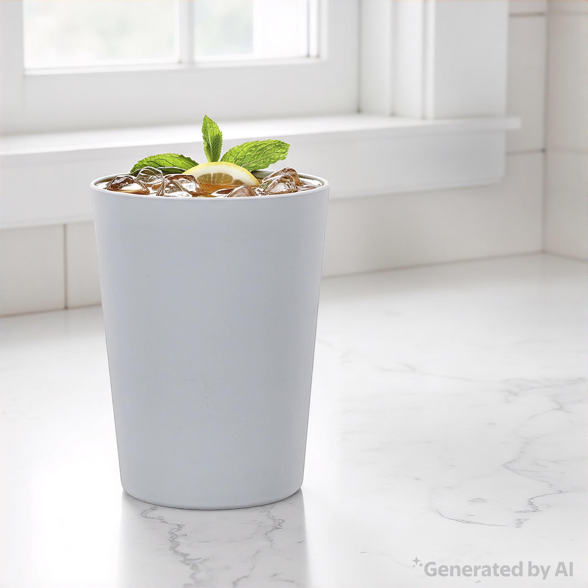 (10 pack) - Dark Blue Round Plastic Tumbler, 18-Ounce