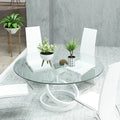 30" Glass Table Top Clear Glass 1/4 Inch Thick Beveled Polished Edge for Indoor Dining or Outdoor Patio