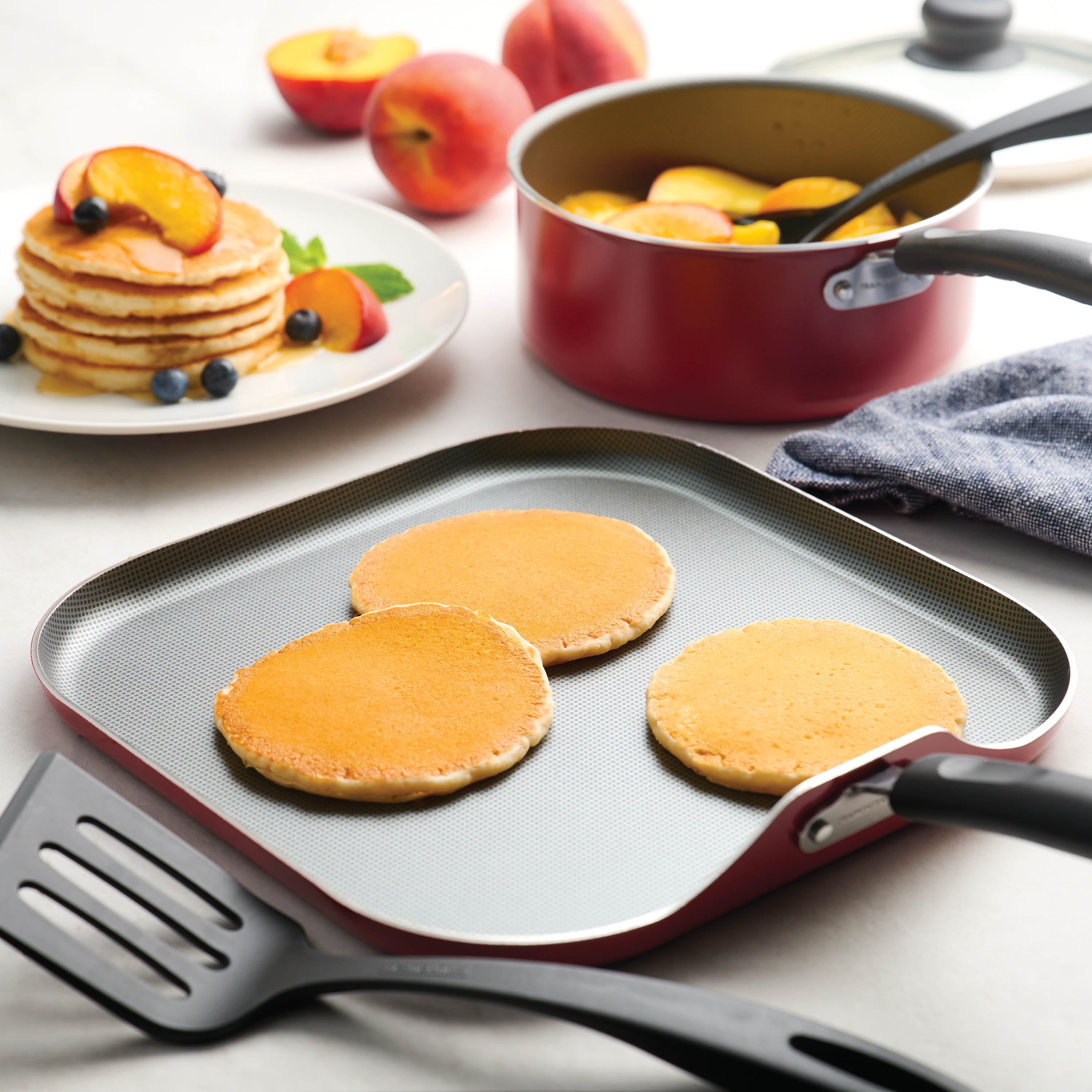 18 Piece Non-stick Cookware Set, Red - Image 6