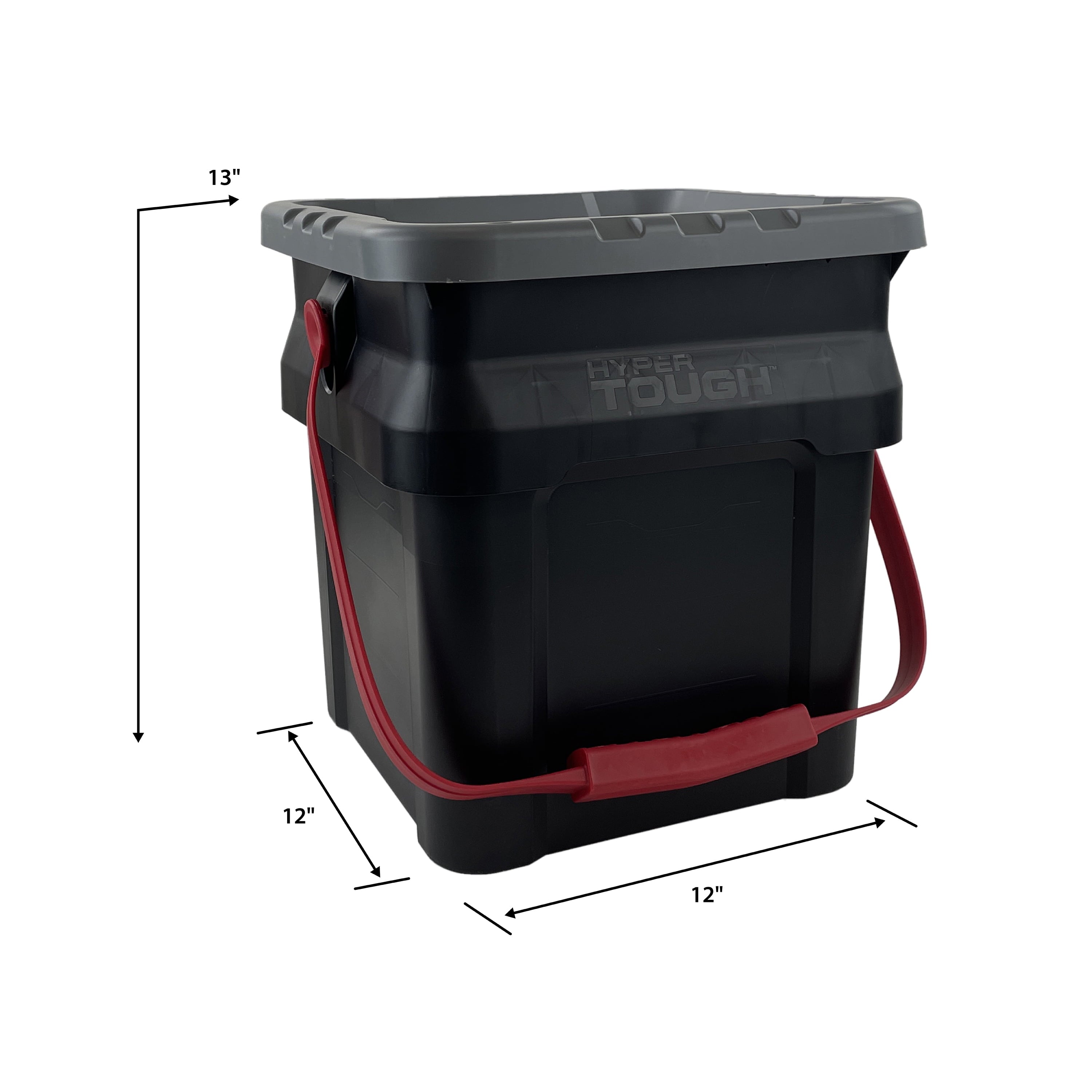 5 Gallon Heavy Duty Plastic Material Bucket Tote, Black, Adult