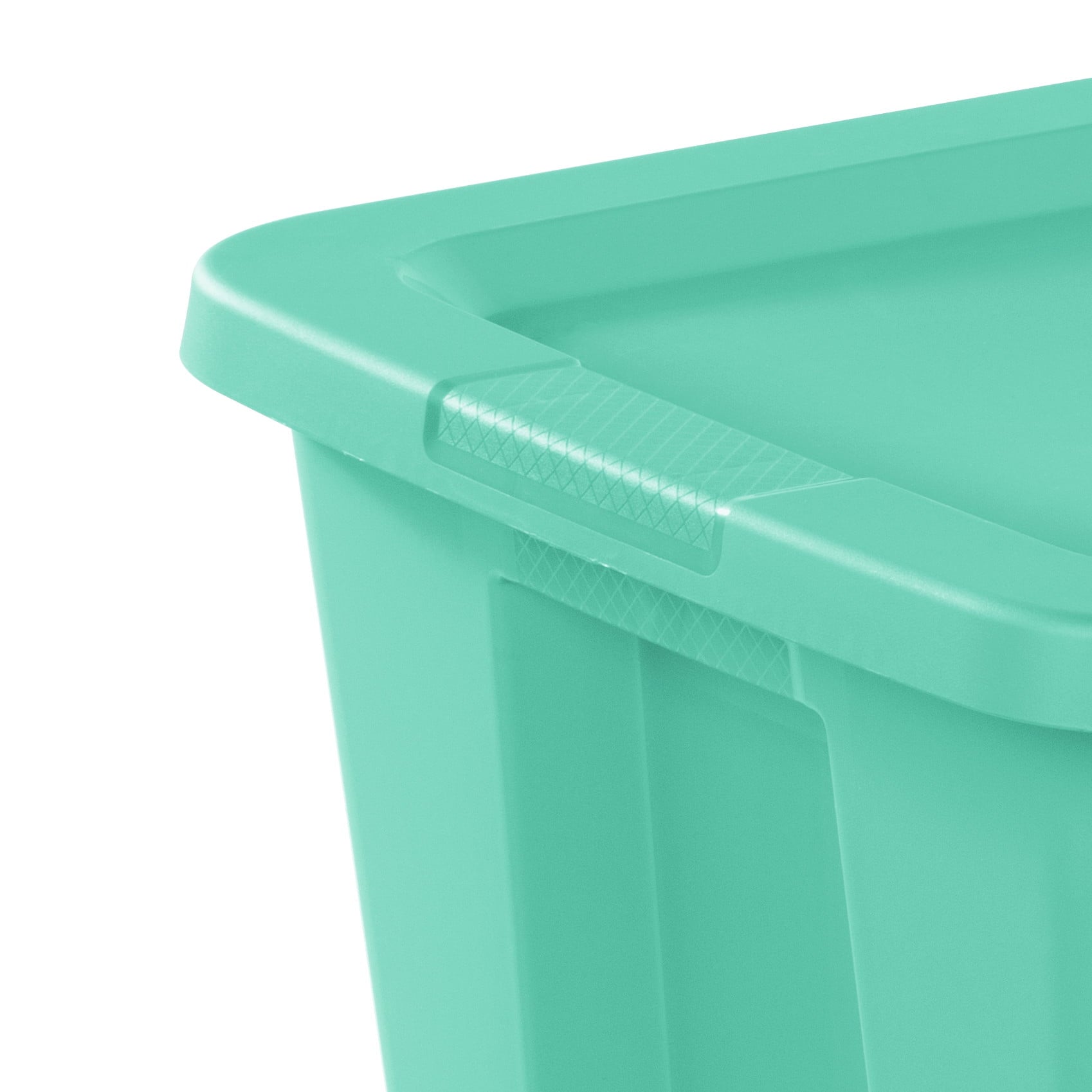 18 Gallon Tote, Plastic Storage Bin with Snap-on Lid, Teal - Image 6