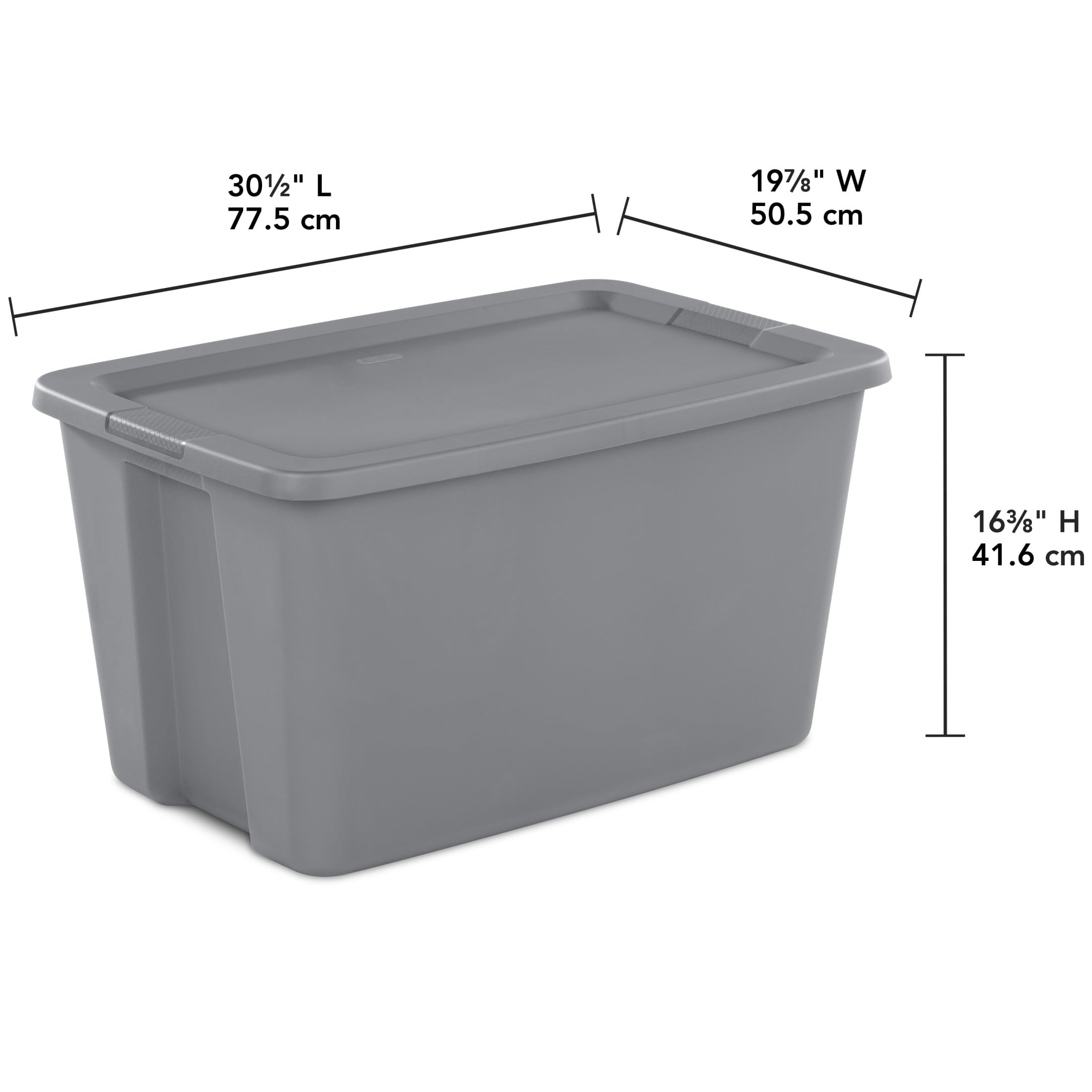 30 Gallon Extra-Large Storage Bin, Durable Plastic Storage Container with Snap-On Lid, Gray - Image 2
