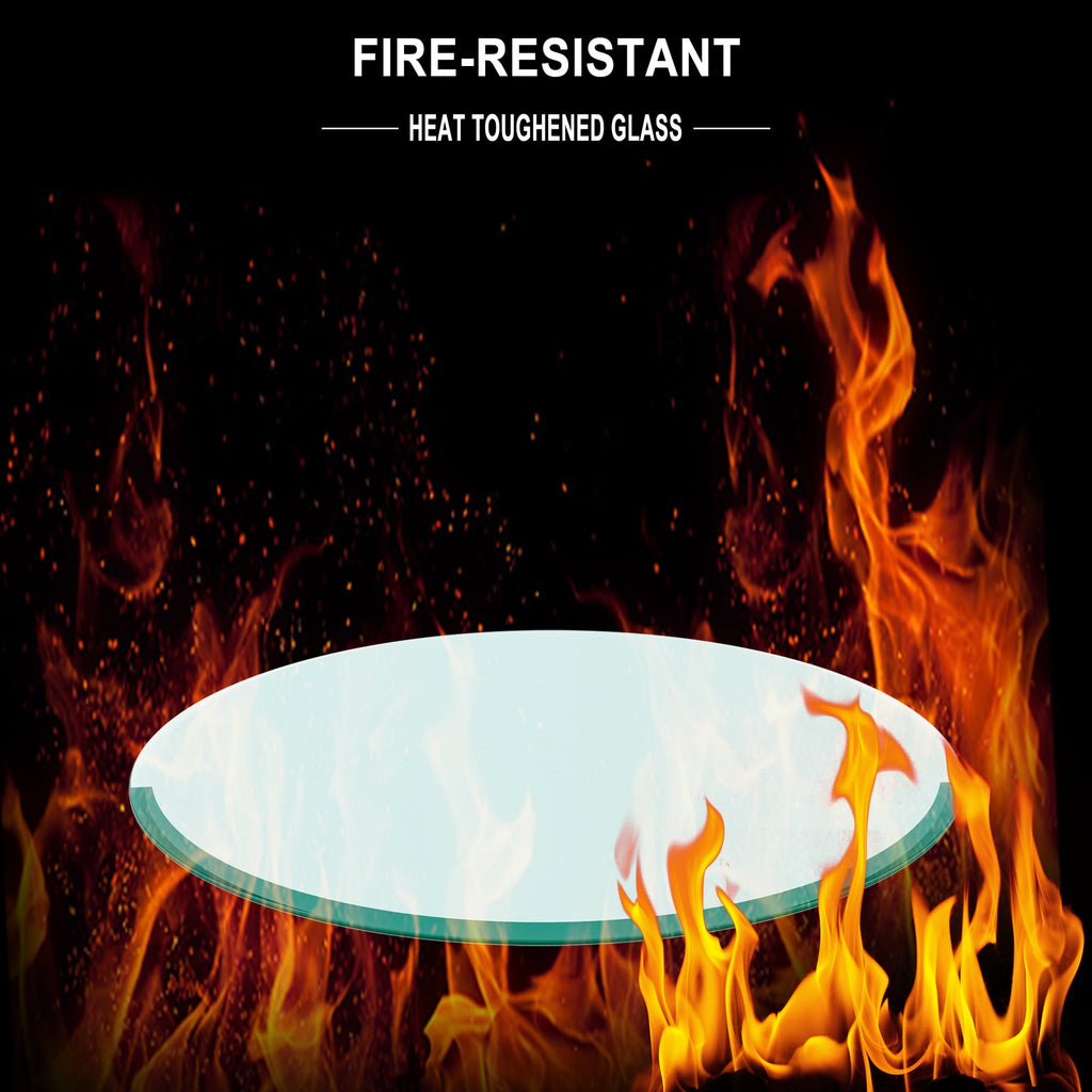 30" Glass Table Top Clear Glass 1/4 Inch Thick Beveled Polished Edge for Indoor Dining or Outdoor Patio - Image 5