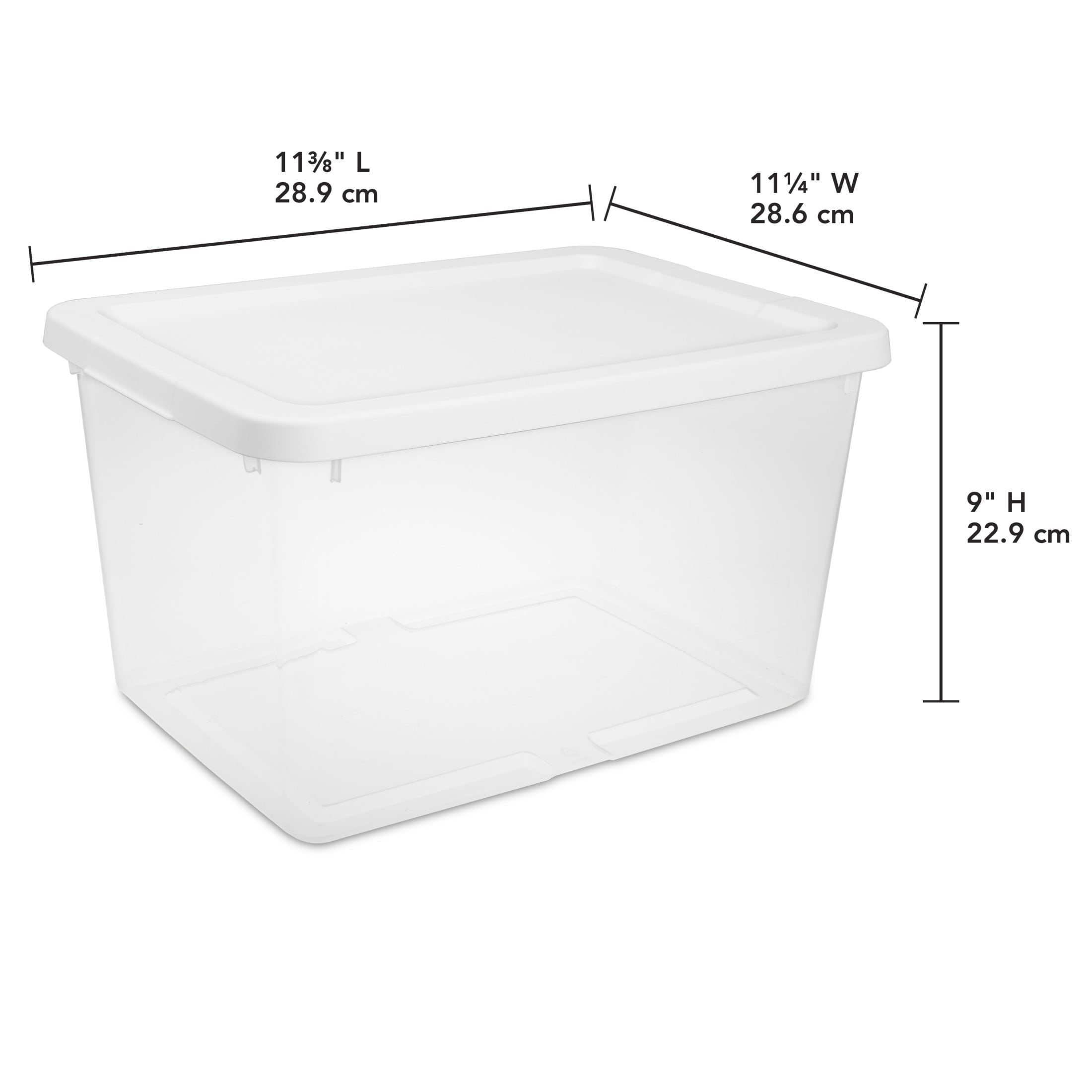 20 Small Storage Bin, Clear Plastic Storage Container with Snap-On Lid, White - Image 2