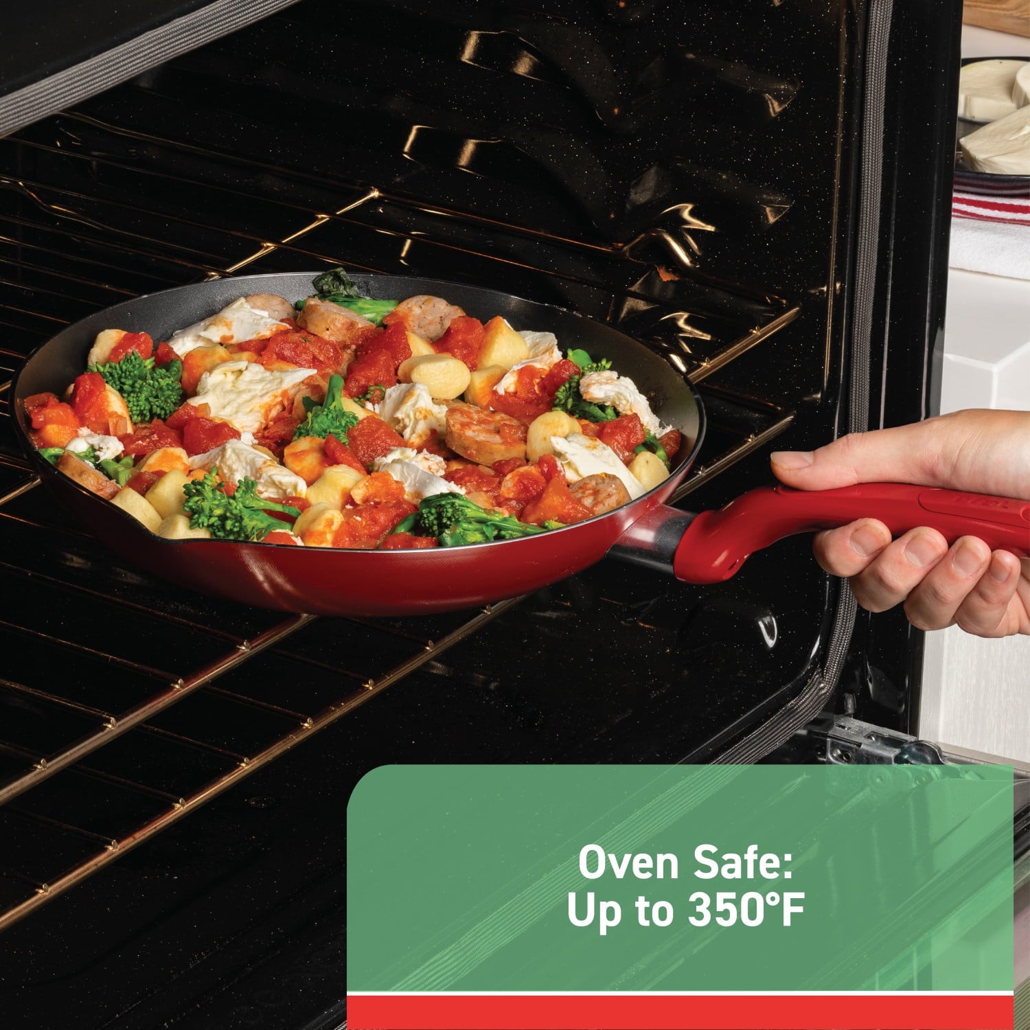 20 Piece Non-Stick Pots and Pans Cookware Set, Red - Image 4