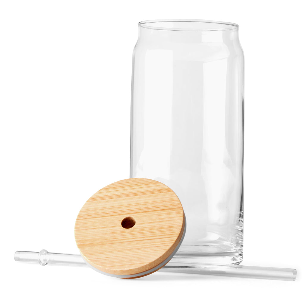 Can Glass Drinkware with Lids & Straws, Set of 4 - Image 3