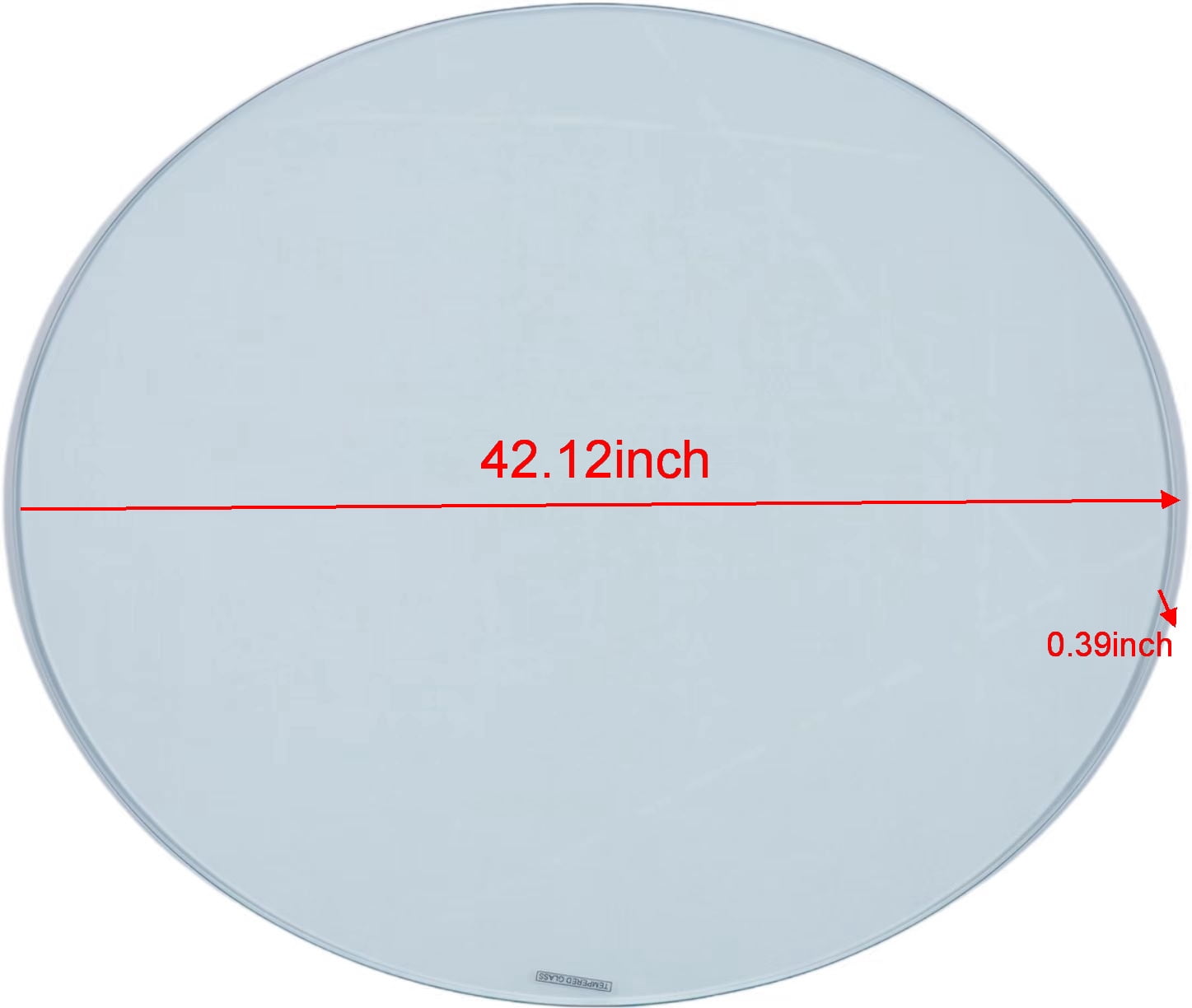42.13in Tempered Glass Table Top, 2/5" Thick Beveled Polished Edge - Image 3