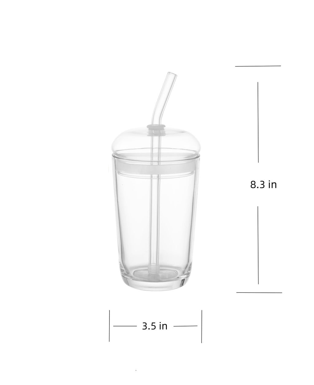 16 oz Dome Lid Glass Tumbler, Clear - Image 5