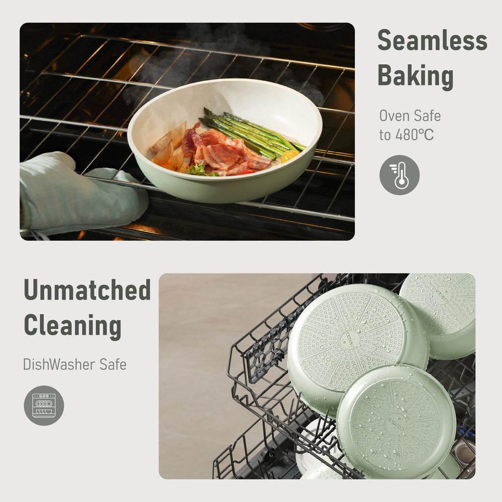 4 Pcs Nonstick Cookware Sets, Pots and Pans Set with Detachable Handles, Oven Safe, Induction Cookware, Stackable Kit... - Image 6