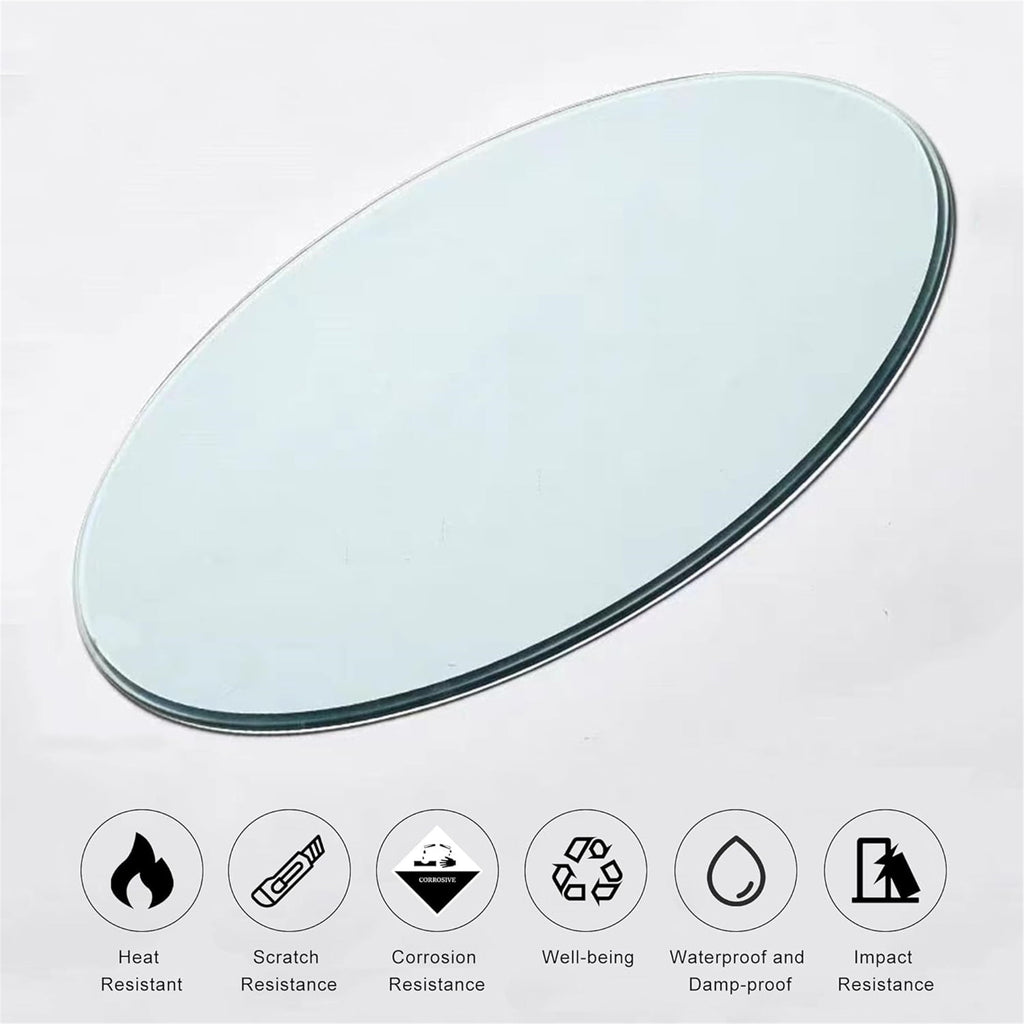 Glass Table Top 20 Inch Round Clear 0.24 Inch Thick for Dining Coffee Table - Image 2