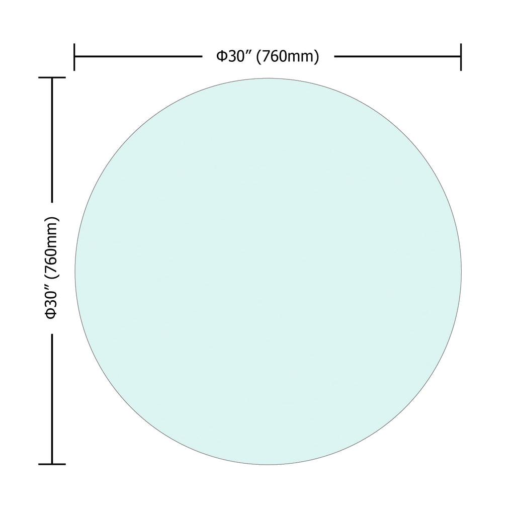 30" Glass Table Top Clear Glass 1/4 Inch Thick Beveled Polished Edge for Indoor Dining or Outdoor Patio - Image 3