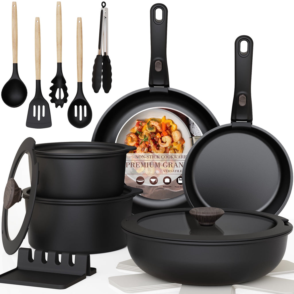 20-Piece and Pans Set, Nonstick Cookware Set with Detachable Handles, Oven & Dishwasher Safe, Induction Compatible, S...