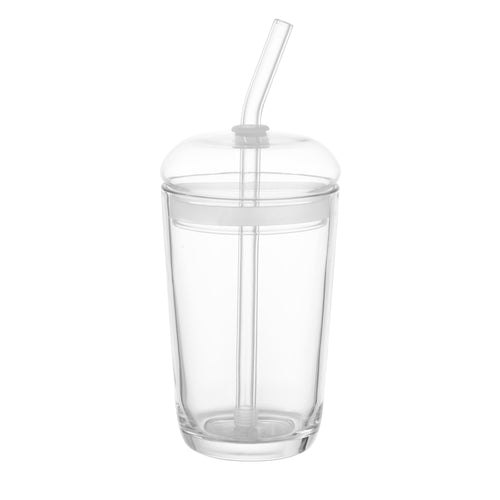 16 oz Dome Lid Glass Tumbler, Clear