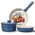 5 Pcs Pots and Pans Nonstick, Cookware Set with Detachable Handles, Oven Safe, Induction Ready, Stackable Kitchen Coo...