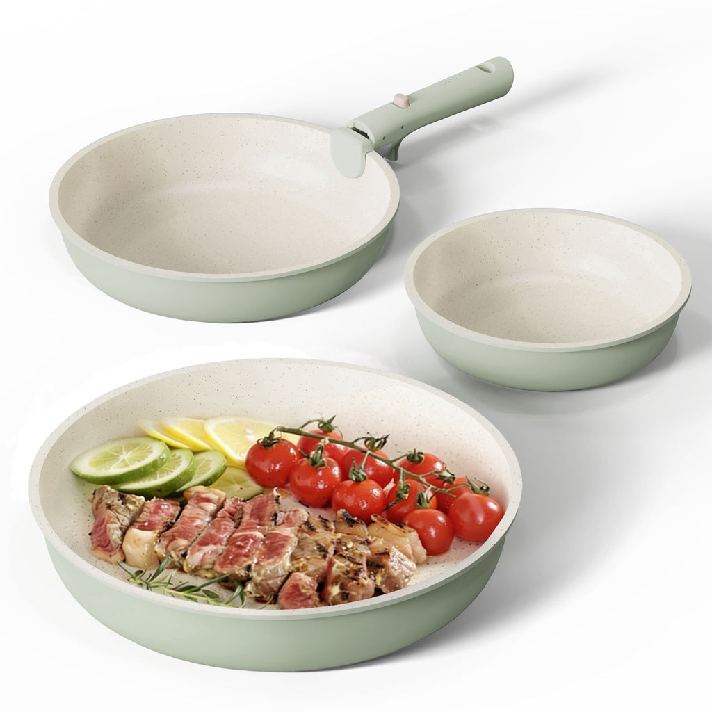 4 Pcs Nonstick Cookware Sets, Pots and Pans Set with Detachable Handles, Oven Safe, Induction Cookware, Stackable Kit...