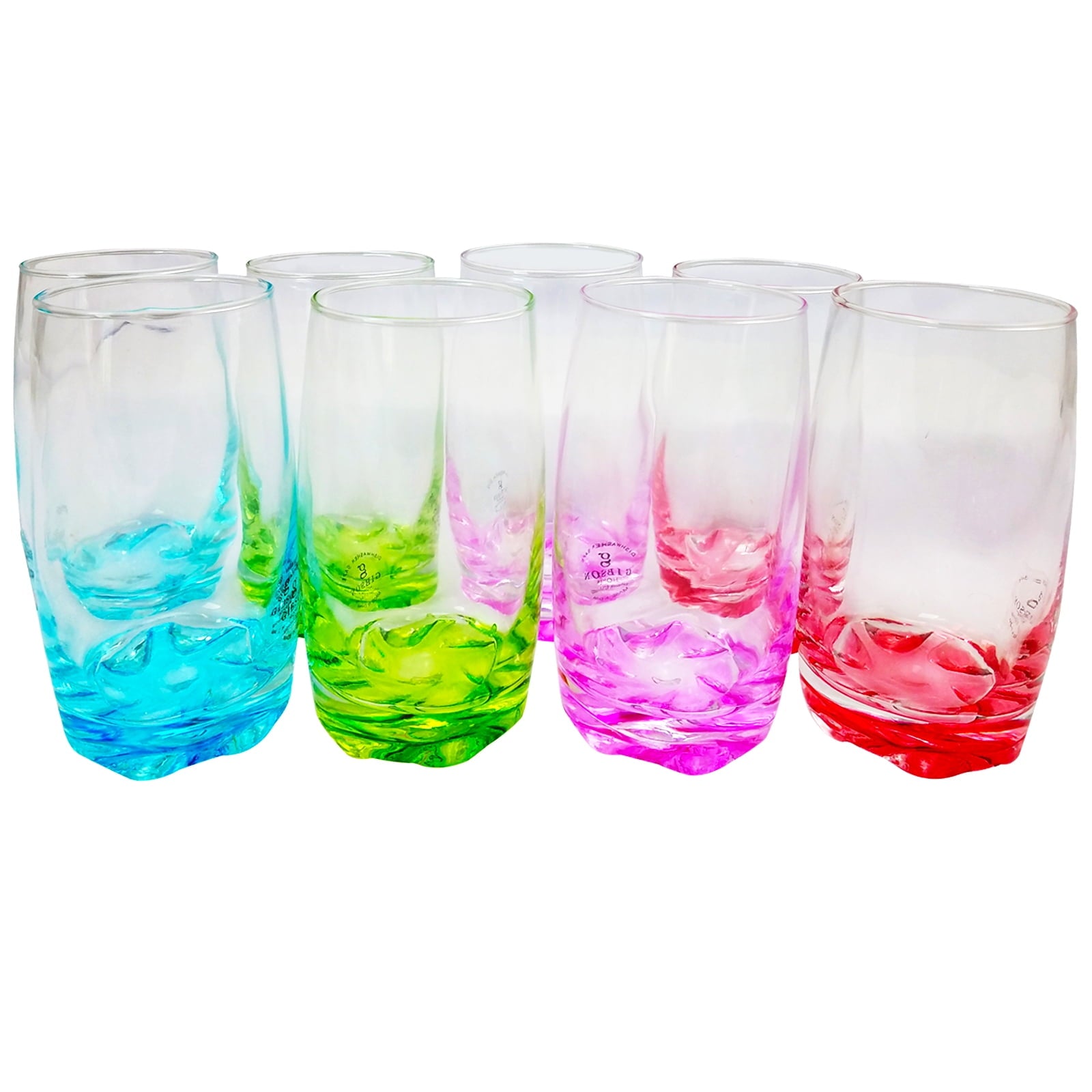 Karissa 8-Piece Glass Tumbler Set, Clear Drinking Glasses for Water, Juice &amp; Beverages