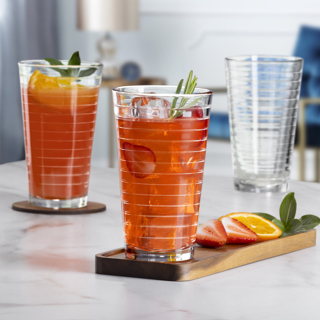 Glass Drinkware Set, 16.2 oz, 8-Piece