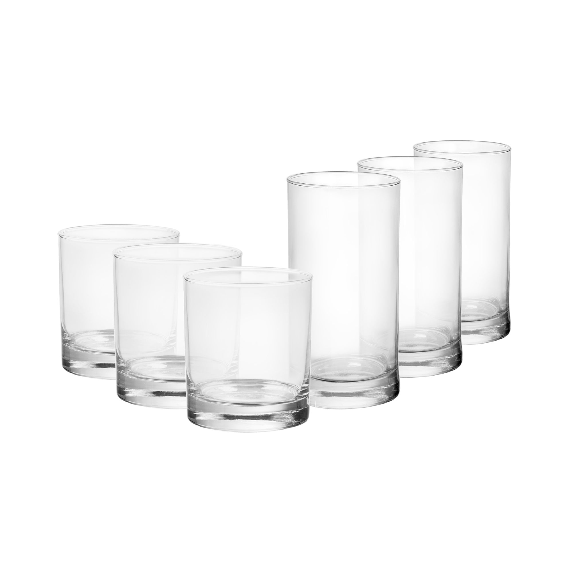 Glass Drinkware Set, Clear, 12 Pieces