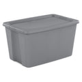30 Gallon Extra-Large Storage Bin, Durable Plastic Storage Container with Snap-On Lid, Gray