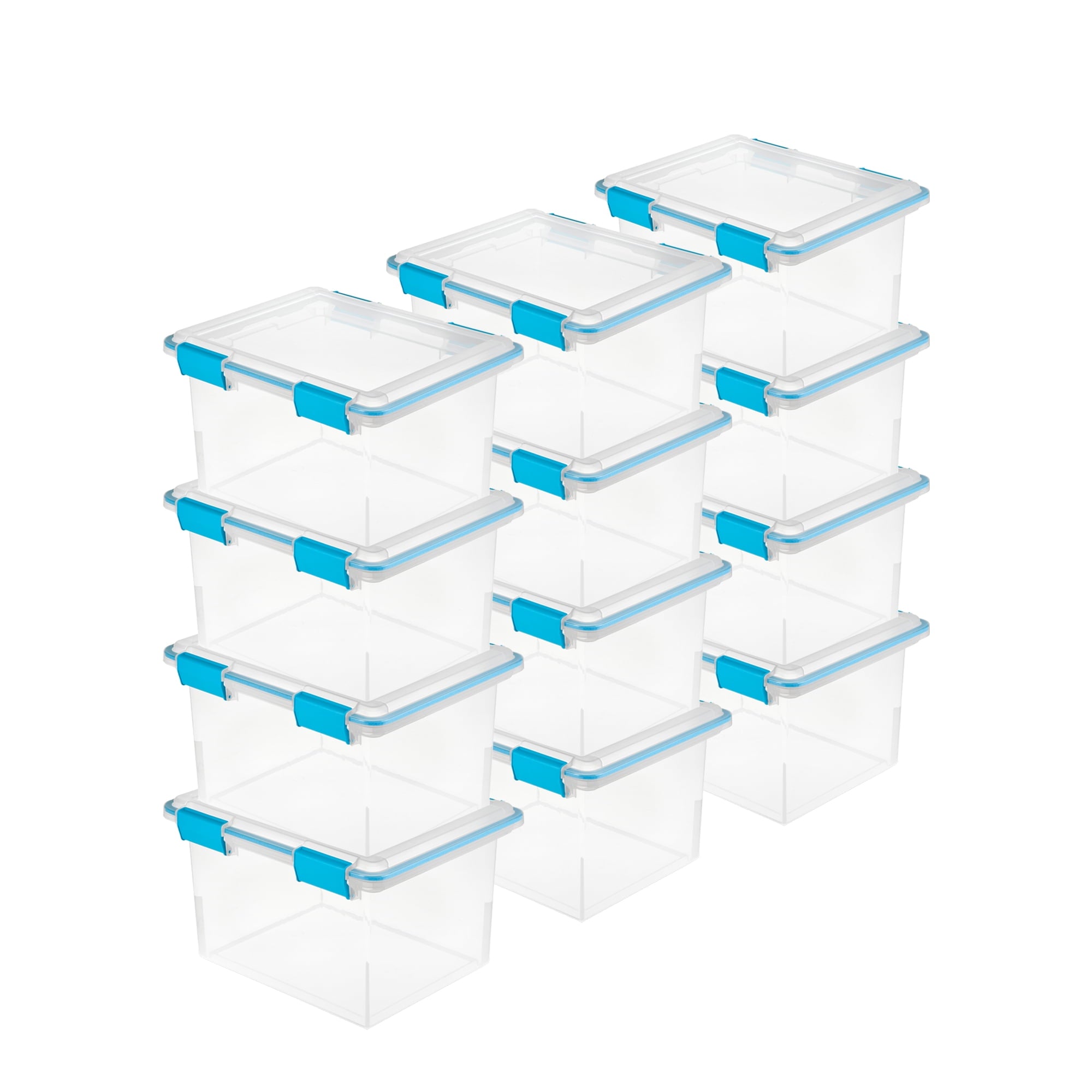 7.5 Quart Clear Plastic Storage Box with Latching Lids, (6 Pack)