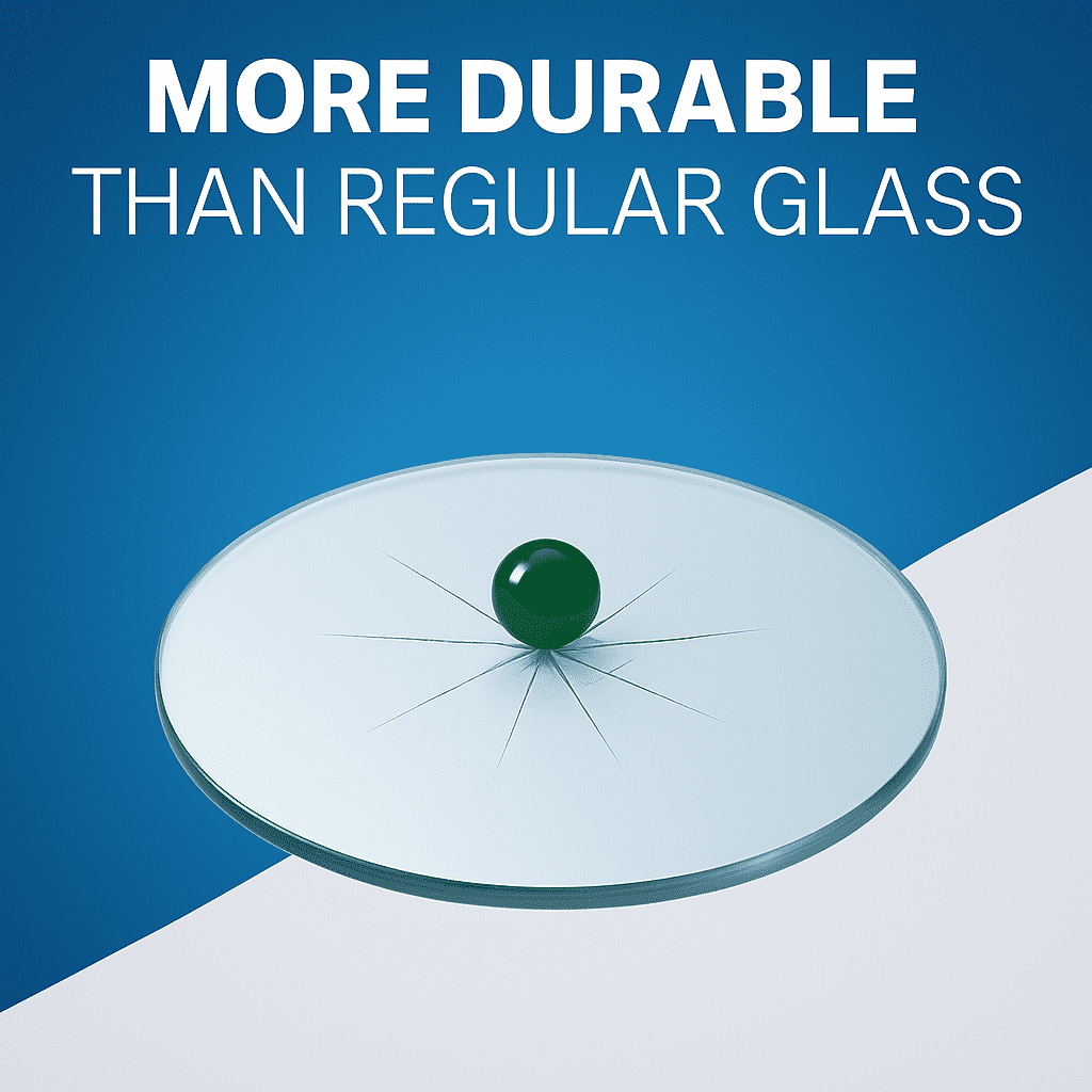 48" Tempered Glass Table Top with Rounded Edge 5/16" Thick - Image 3
