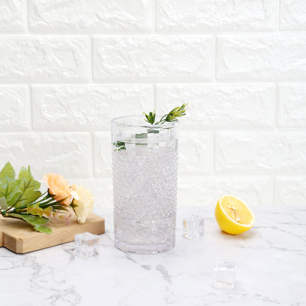 20 oz Clear Tall Acrylic Diamond Texture Tumbler - Image 2