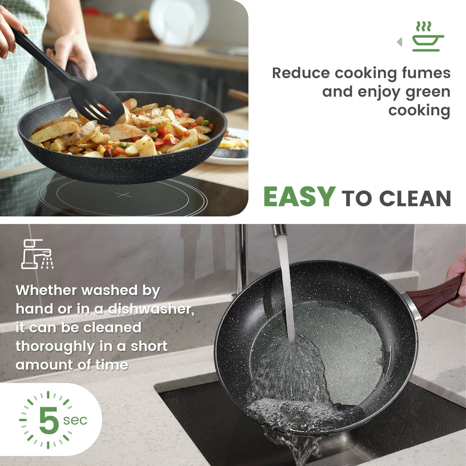 4 Piece Detachable Handle Inorganic Silicon Coating Cookware Set,Pot Pan Set