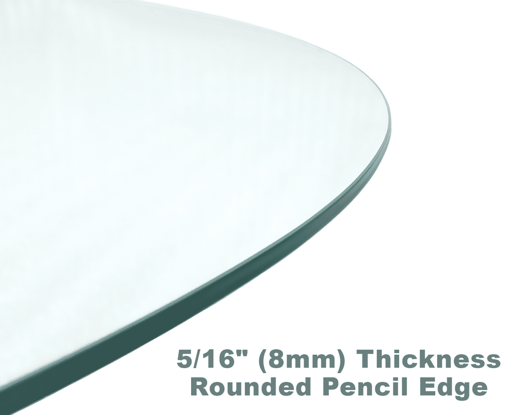 48" Tempered Glass Table Top with Rounded Edge 5/16" Thick - Image 4