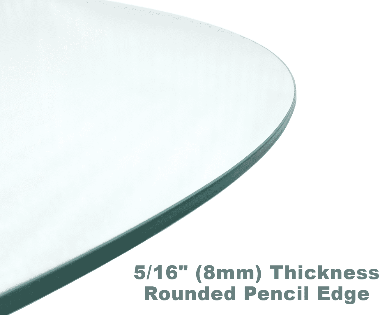 48" Tempered Glass Table Top with Rounded Edge 5/16" Thick - Image 4