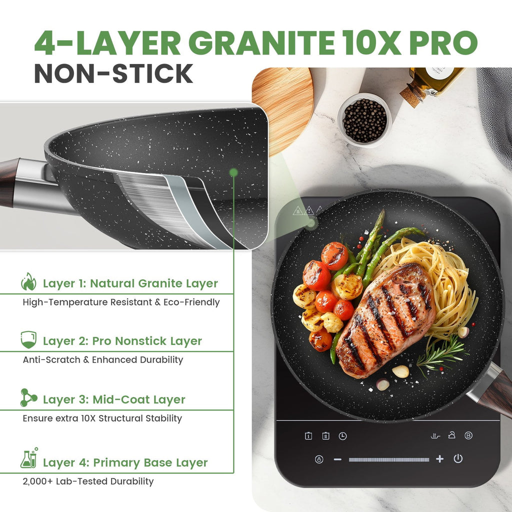 4 Piece Detachable Handle Inorganic Silicon Coating Cookware Set,Pot Pan Set