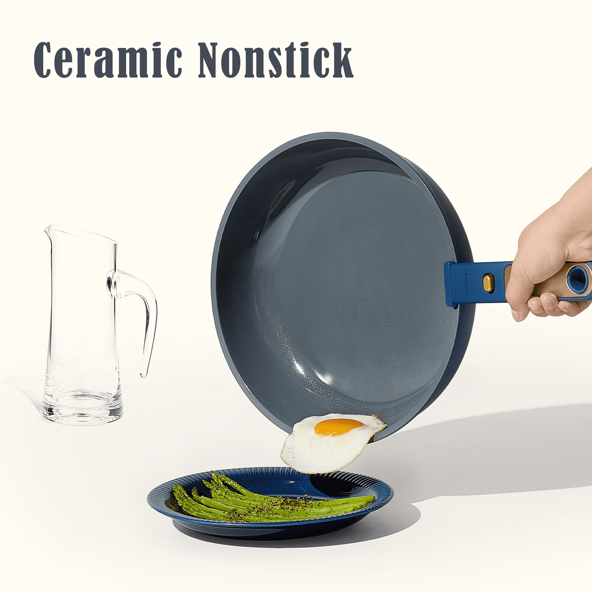 15 Pcs Ceramic Cookware Set, Non Stick Pots and Pans with Detachable Handles, Oven Safe, Induction Cookware, Stackabl... - Image 3