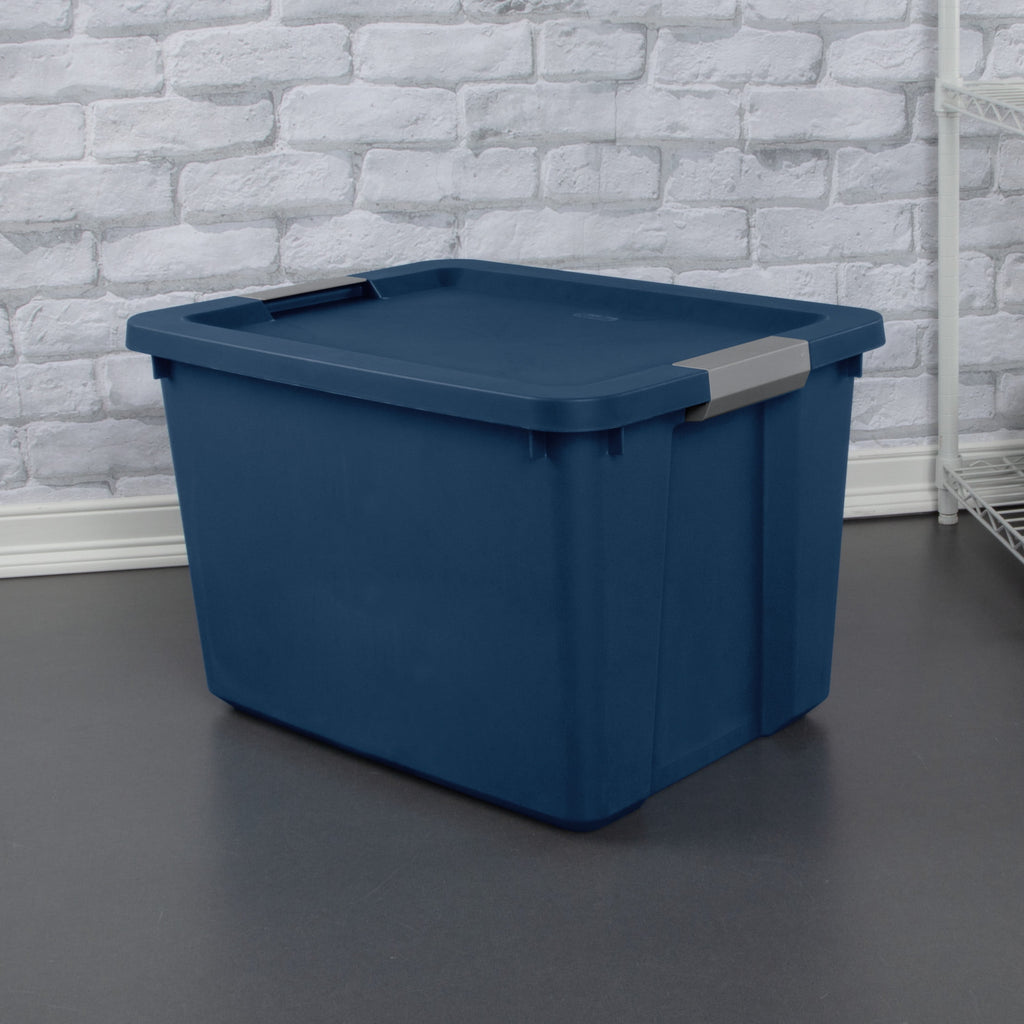 20 Gallon Large Storage Bin, Plastic Storage Container with Latch Lid, Blue - Image 3