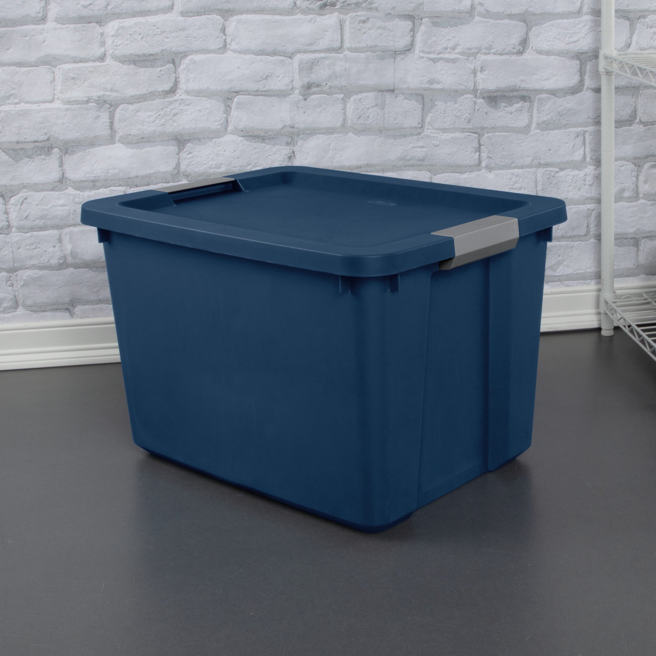 20 Gallon Large Storage Bin, Plastic Storage Container with Latch Lid, Blue - Image 3