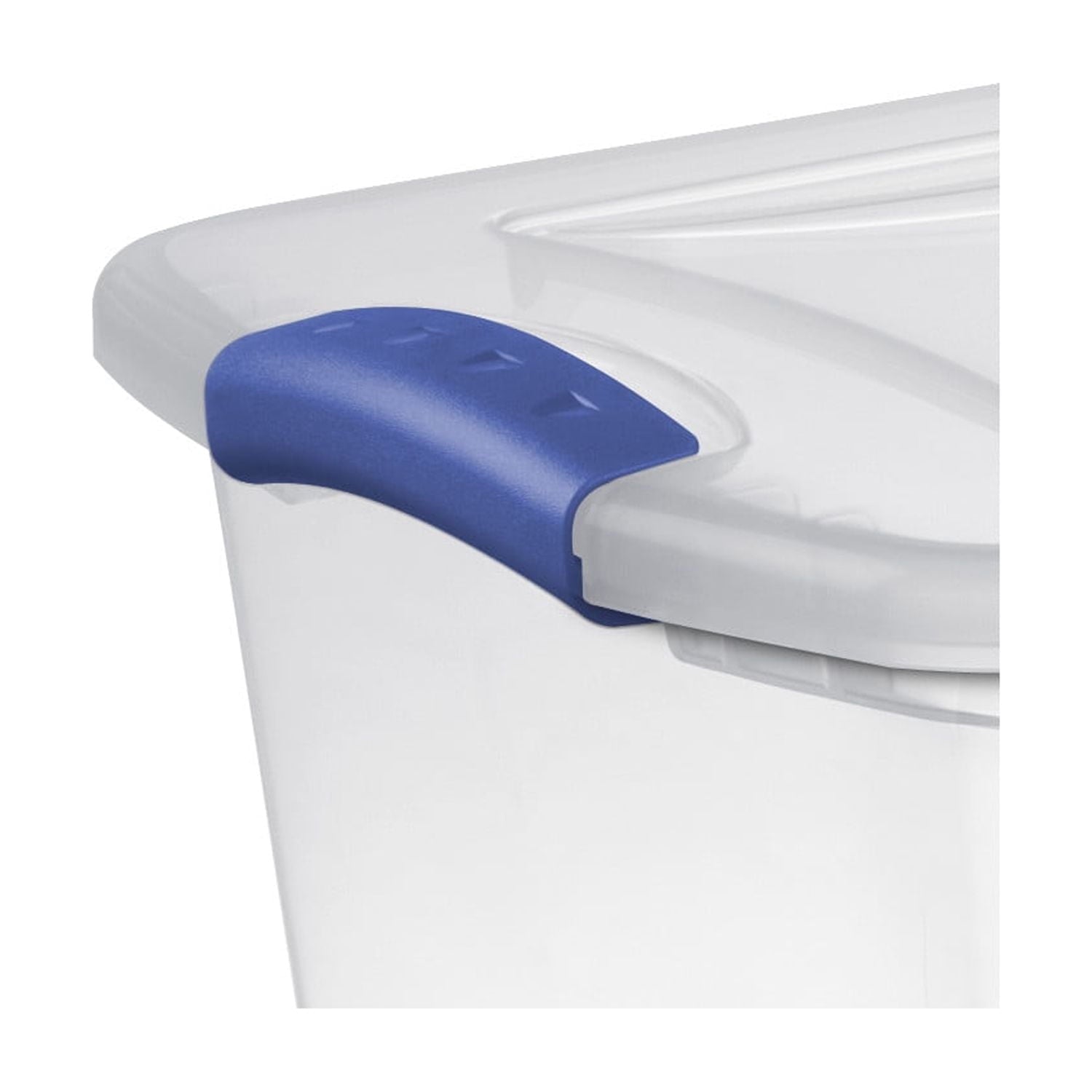 27 Medium Latching Storage Bin, Clear Plastic Stoarge Conatiner with Latch Lid, Blue - Image 6