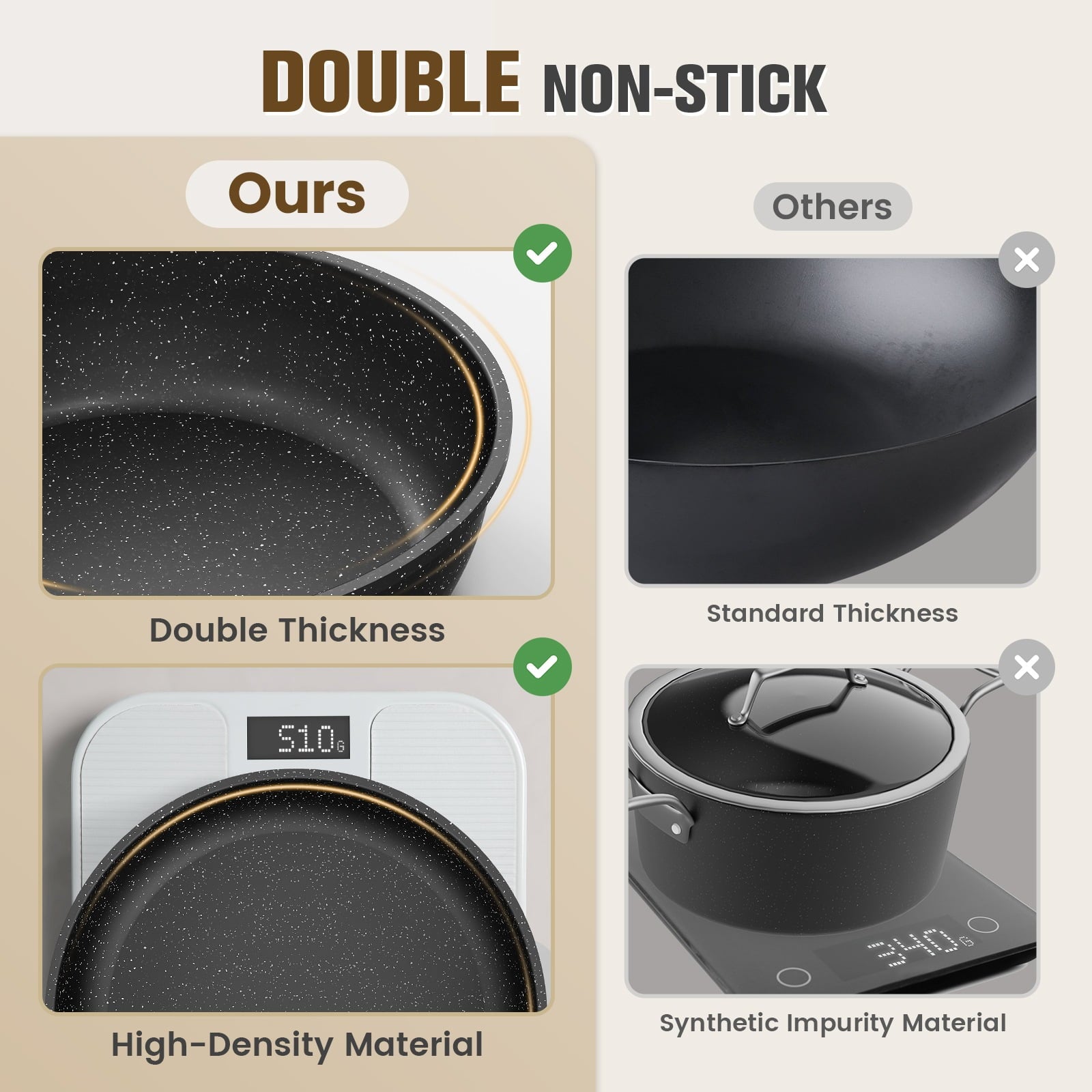 4 Piece Detachable Handle Inorganic Silicon Coating Cookware Set,Pot Pan Set