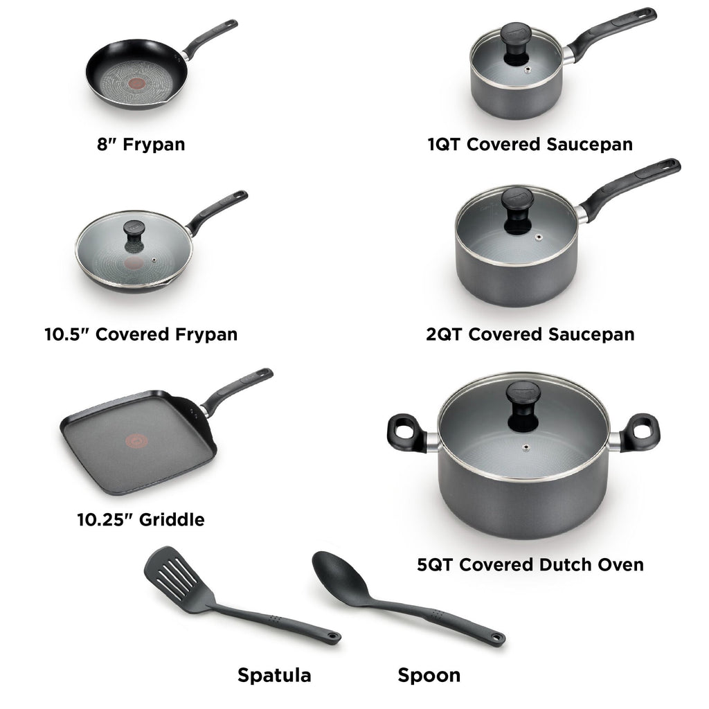 Nonstick Cookware, 12 piece Set, Grey - Image 2