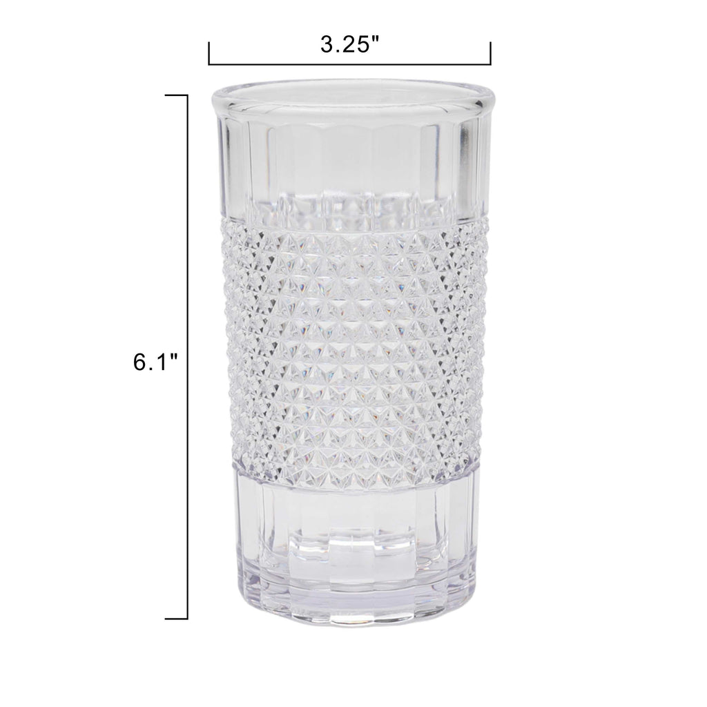 20 oz Clear Tall Acrylic Diamond Texture Tumbler - Image 4