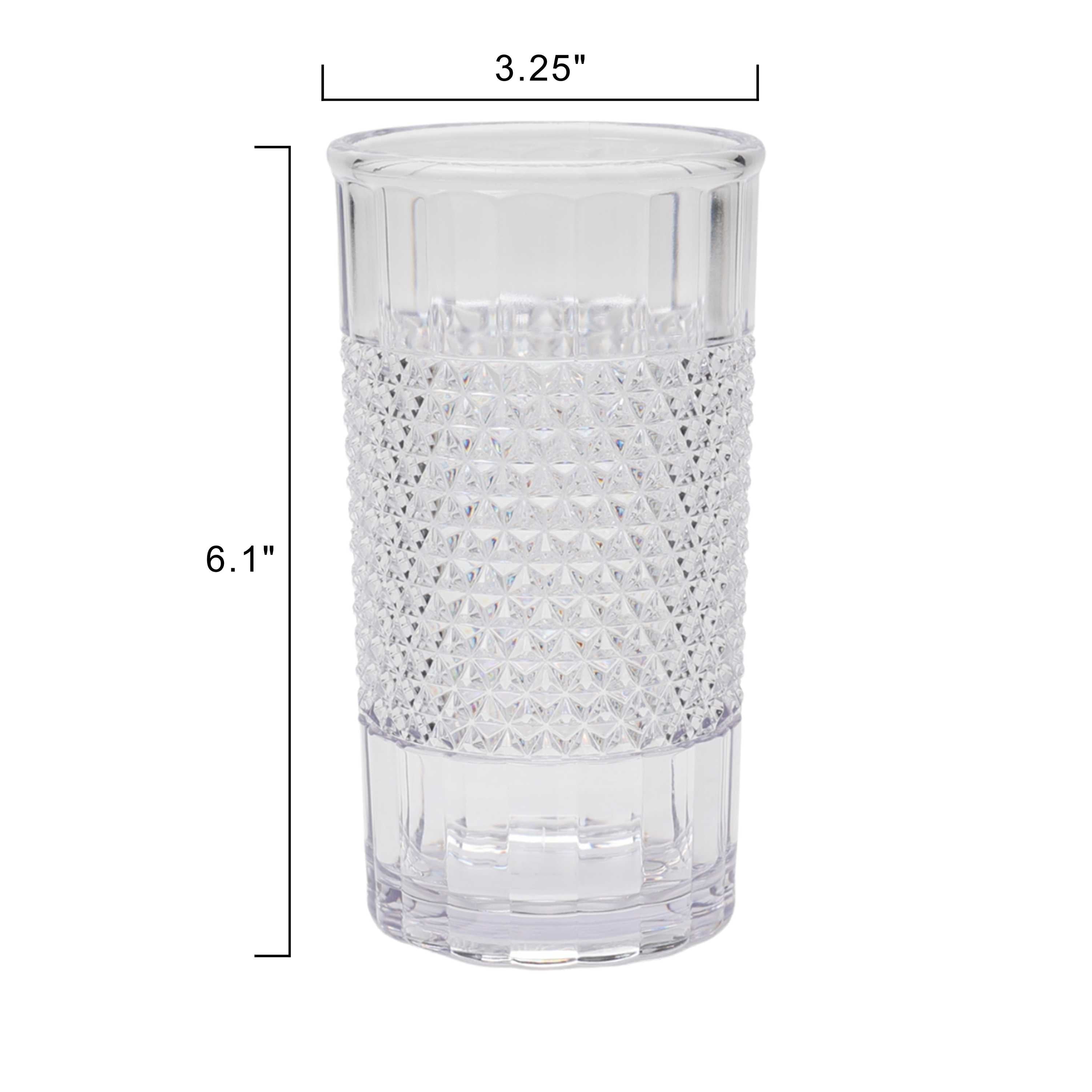 20 oz Clear Tall Acrylic Diamond Texture Tumbler - Image 4
