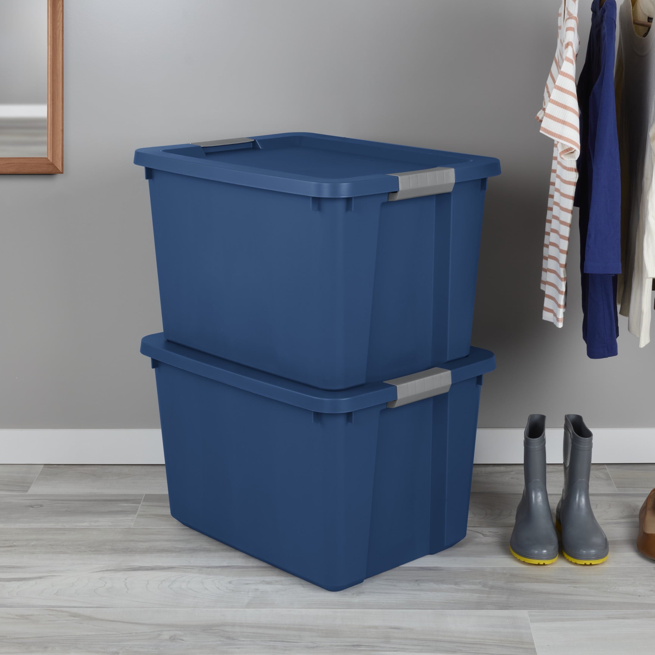 20 Gallon Large Storage Bin, Plastic Storage Container with Latch Lid, Blue - Image 4